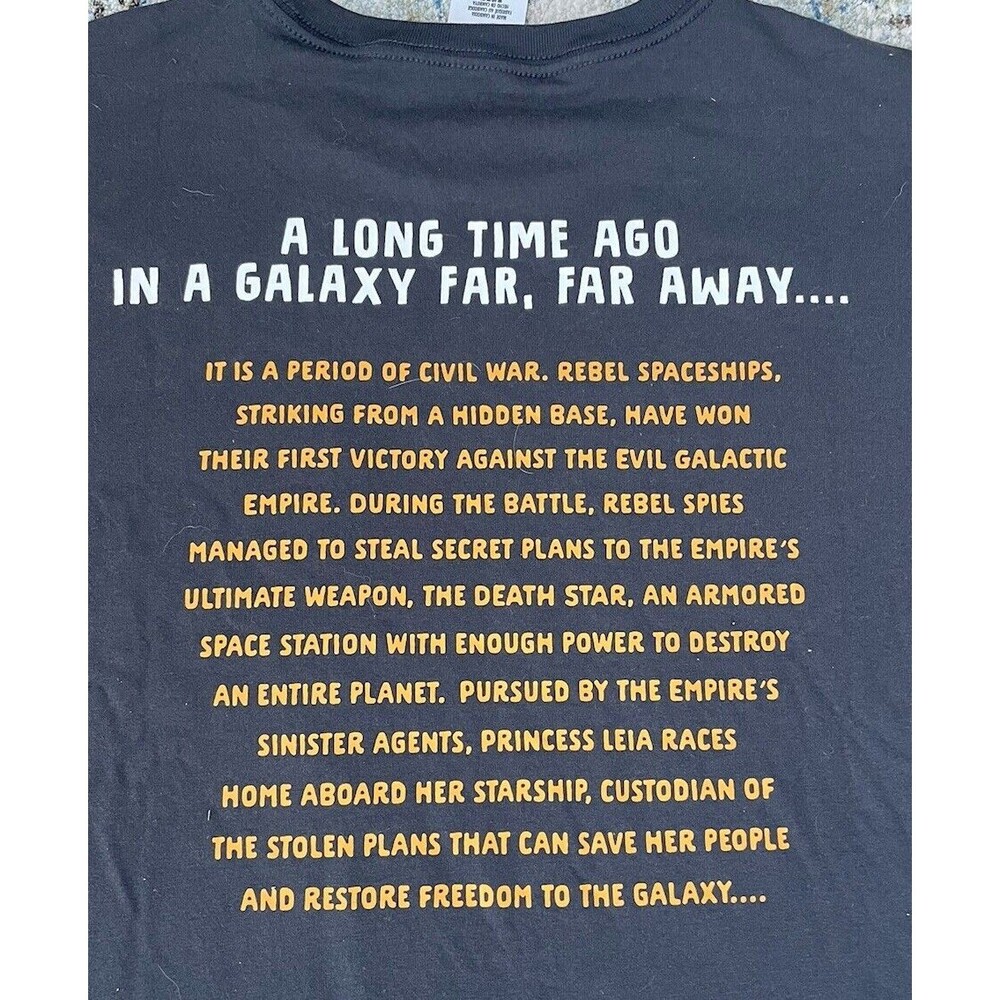 Disney Star Wars A New Hope Title Crawl T-Shirt Adult S Gray Darth Vader NWT - Picture 5 of 5